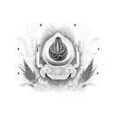 hipomoea, psilocibe, cannabis, tea tattoo design idea