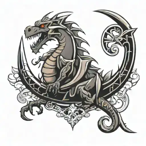 runescape dragon scimitar tattoo design idea
