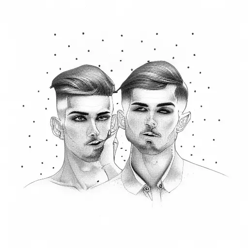 Gay couple  tattoo design idea