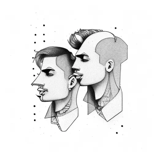 Gay couple abstract  tattoo design idea