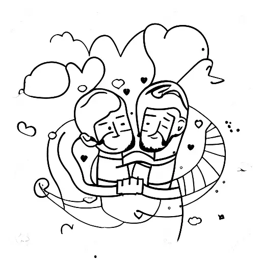 Gay couple abstract  tattoo design idea