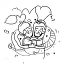 Gay couple abstract  tattoo design idea