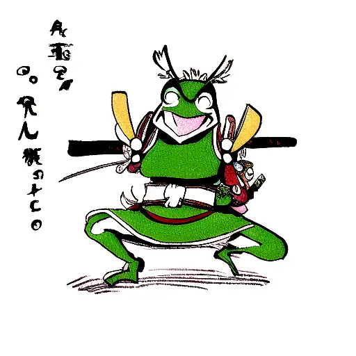 samurai frog tattoo design idea