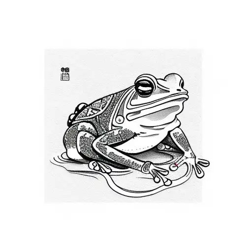 samurai frog tattoo design idea
