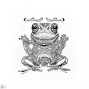 samurai frog tattoo design idea