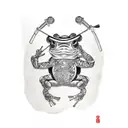 samurai frog tattoo design idea