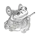 samurai frog tattoo design idea