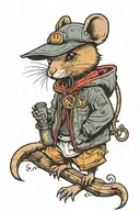 cute hood rat tattoo design idea