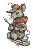 cute hood rat tattoo design idea