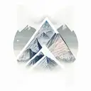 mountain landscape inside a triangle with sky  tattoo design idea