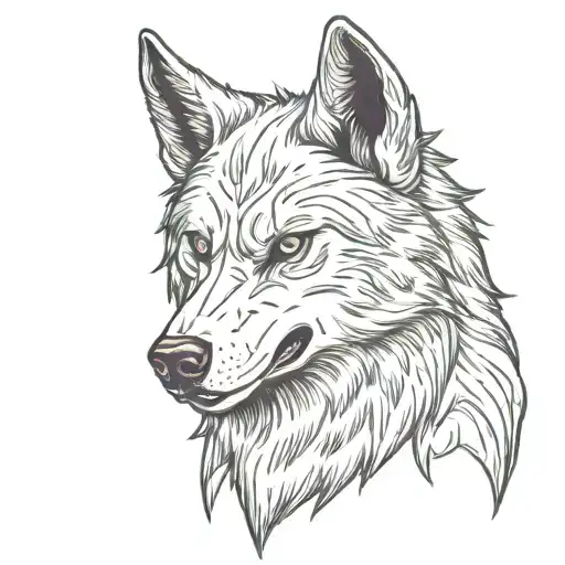 Evil wolf head tattoo design idea