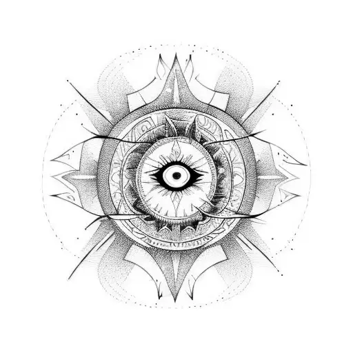 sonne mond sterne tattoo design idea