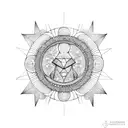 sonne mond sterne tattoo design idea