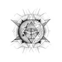 sonne mond sterne tattoo design idea