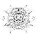 sonne mond sterne tattoo design idea