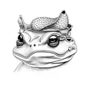 a frog and a cat are in love tattoo design idea