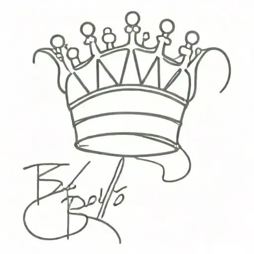 crown and text 'bad boys' basquiat style tattoo tattoo design idea