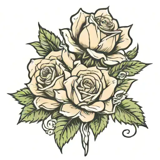 money weed roses  tattoo design idea