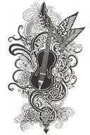 music and sinister tattoo design idea