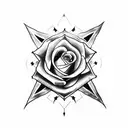 black rose sharp thorns blood single stem tattoo design idea