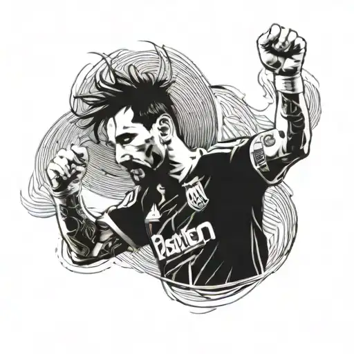 Lionel Messi, super Sayajin tattoo design idea