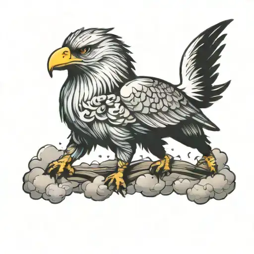 freedom, animals, cloud background tattoo design idea