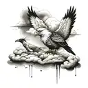 freedom, animals, cloud background tattoo design idea