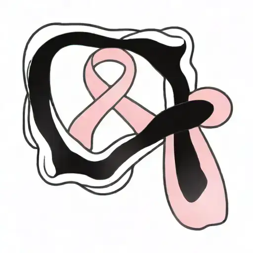 half pink ribbon for breast cancer , and half black ribbon for melanoma  tattoo design idea