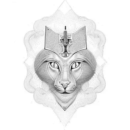 sekhmet ankh tattoo design idea