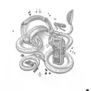 music bar tattoo design idea