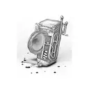 music bar tattoo design idea