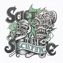 "Scietific Method" in urban lettering  tattoo design idea