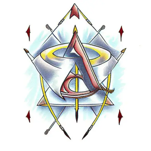 arrow and bow  tattoo design idea