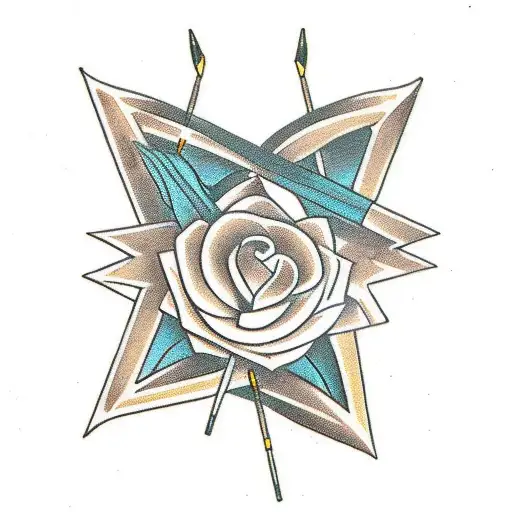 arrow and bow but arrow is the flower tattoo design idea
