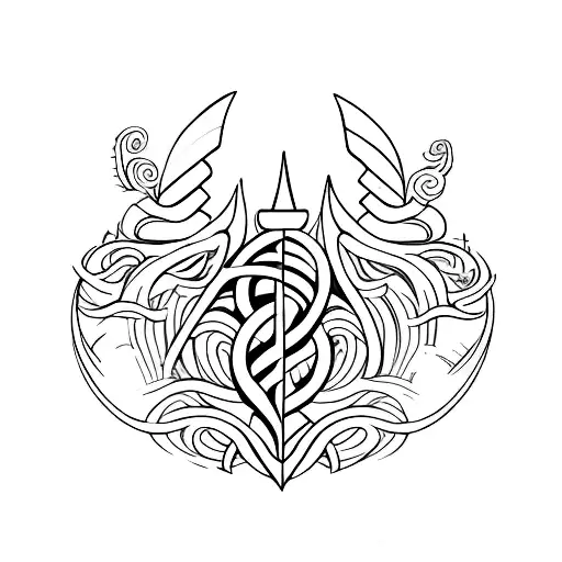 Trident tattoo design idea