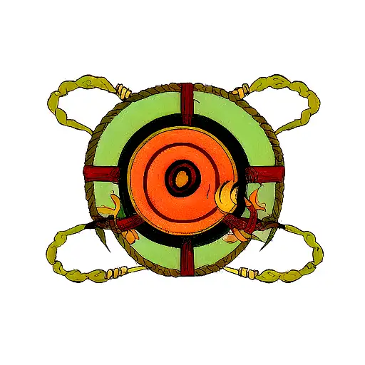A traditional style tattoo of Shenron from DragonBall, Kurama from Naruto, and the Straw Hat Pirates emblem from One Piece intertwined in a mesmerizing pattern tattoo design idea