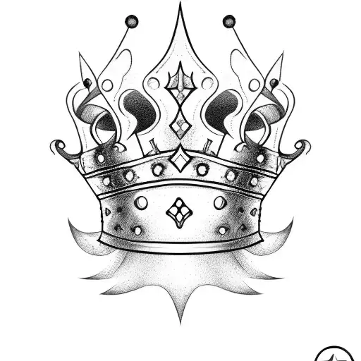 A jester hat transitioned into a regal crown tattoo design idea