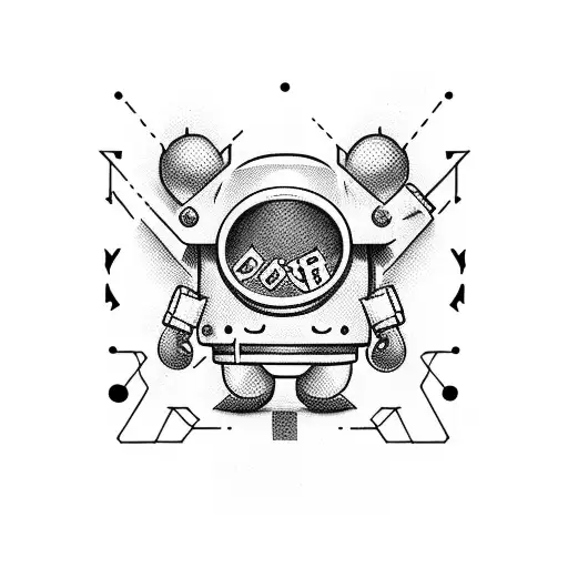 Cute android logo with a doctor's coat tattoo art tattoo design idea