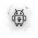 Cute android logo with a doctor's coat tattoo art tattoo design idea