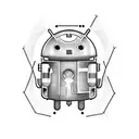 Cute android logo with a doctor's coat tattoo art tattoo design idea