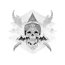 indio americano con hacha tattoo design idea