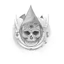 indio americano con hacha tattoo design idea