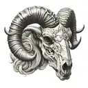 ram skull tattoo design idea