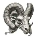 ram skull tattoo design idea