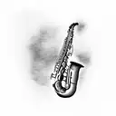  saxophone tattoo design idea