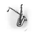  saxophone tattoo design idea