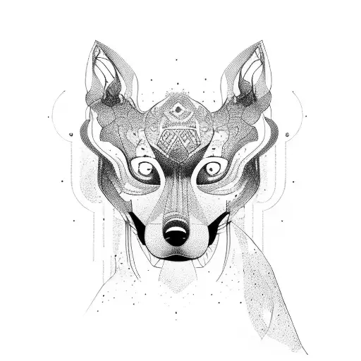 bosque con perro  tattoo design idea