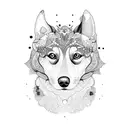 bosque con perro  tattoo design idea