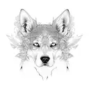 bosque con perro  tattoo design idea