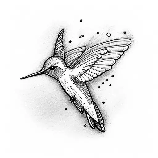 hummingbird with a lightning bolt tattoo design idea